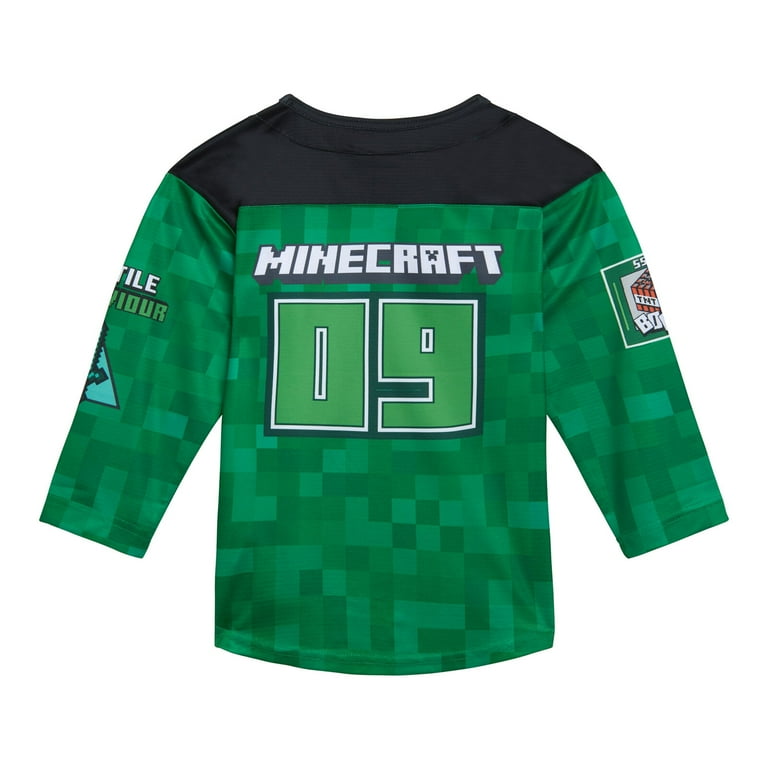 Minecraft Mesh Hockey Jersey Long Sleeve T-Shirt Little Kid Minecraft Mesh Hockey Jersey Long Sleeve T-Shirt Little Kid
