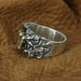 thumbnail image 4 of Brass Powerful Fist Breaking Stone 925 Sterling Silver Ring Biker Punk Jewelry TA77B US Size 14.5, 4 of 16