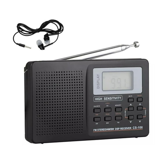GUYUTING FM AM SW MW LW TV Radio Portable Full Band Receiver Stereo Shortwave Alarm Clock USB Power AA Battery