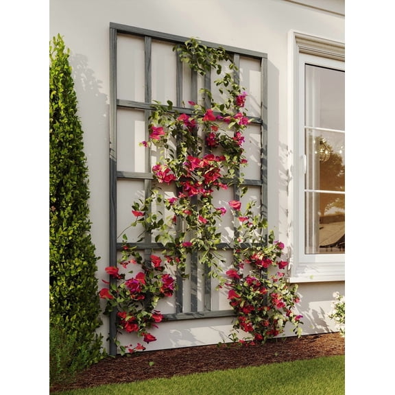 Urbana 39" L x 77" H Modern Vinyl Trellis, Slate Gray