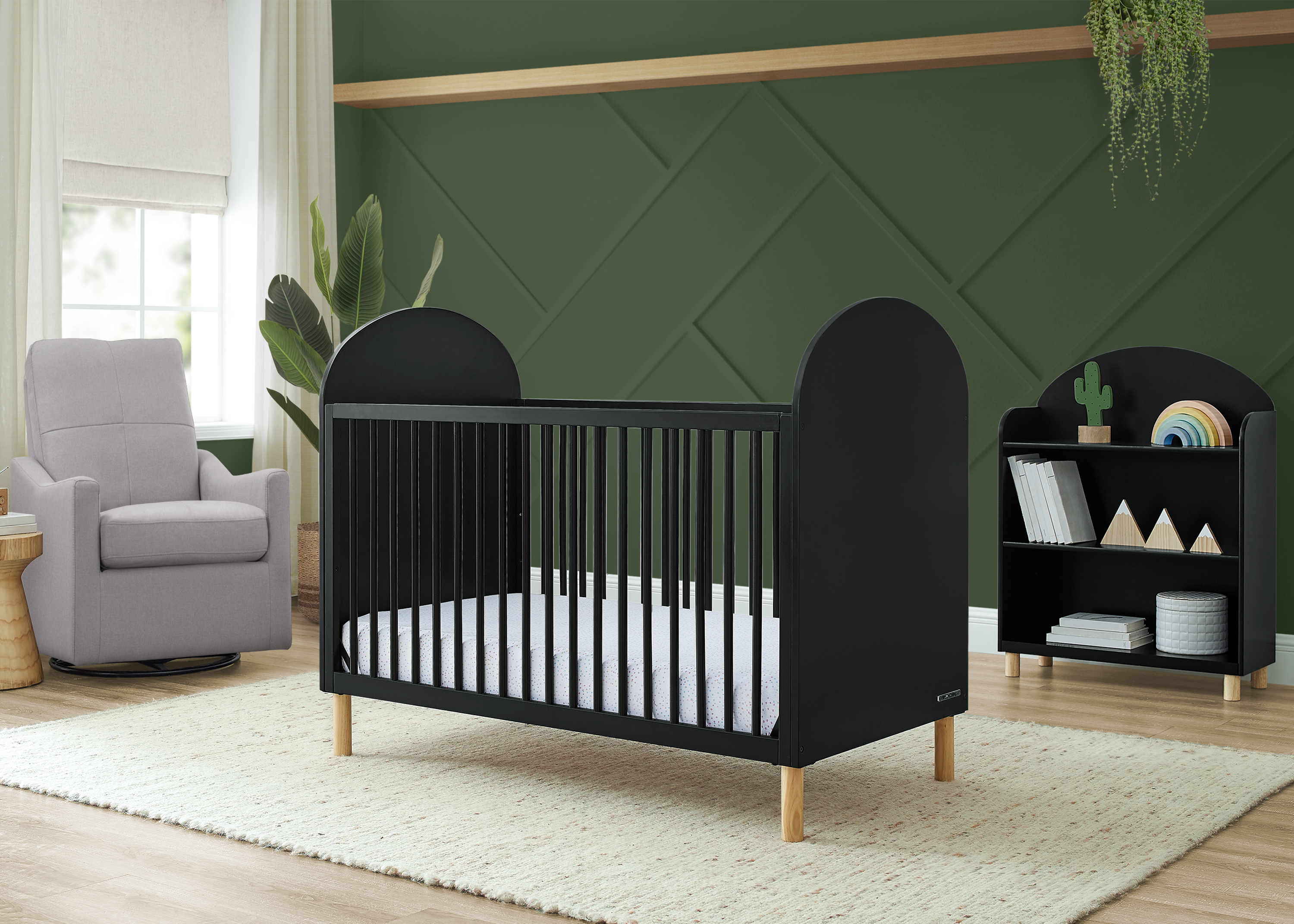 Delta Children Reese 4-in-1 Convertible Crib - Greenguard Gold Certified, Ebony/Natural - image 4 of 17