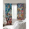thumbnail image 3 of Colorful Stone Blackout Curtains 39 Inches Long for Bedroom, Rainbow Abstract Oil Painting Brushwork Thermal Insulated Room Darkening Black Out Window Curtain Panels Grommet Drapes for Living Room, 3 of 8