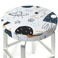 thumbnail image 3 of Bingfone14 inch Padded Round Bar Stool Cover Cushion with Elastic Fabric Round Chair Seat - Cartoon Planets, 3 of 7