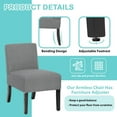 thumbnail image 4 of Gray Slipper Chair - Modern Armless Accent Chair with High-Resiliency Foam, Solid Wood Frame for Living Room/Bedroom/Office, 4 of 6