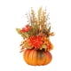 thumbnail image 4 of Calabaza Artificial con Flores Arreglo Floral para Decoración de Mesa, 4 of 9