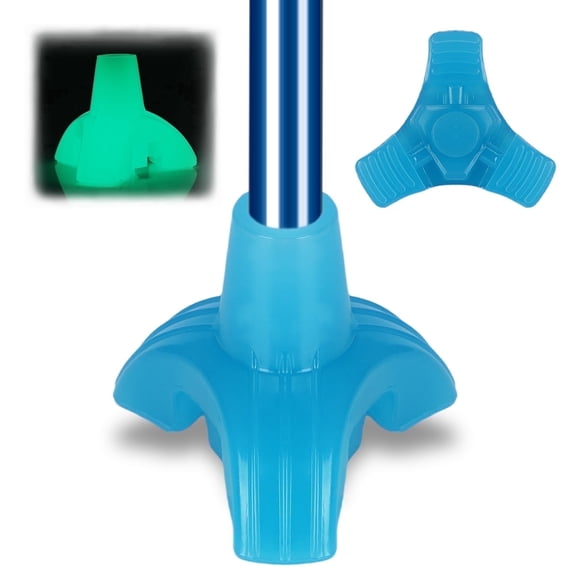 SupreGear tripod cane tip glow in the dark rubber for 3/4 inch walking sticks, non-slip durable