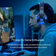 TekDeals 3.5mm Gaming Headset Mic Headphones Stereo Bass Surround For PS5 PS4 PC Xbox One, Blue
