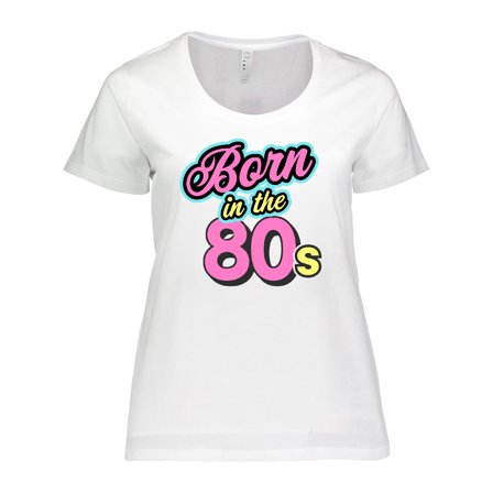 Inktastic Born in the 80s Bright Colors Women's Plus Size T-Shirt