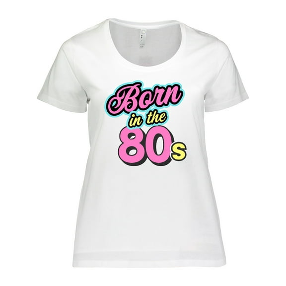 Inktastic Born in the 80s Bright Colors Women's Plus Size T-Shirt