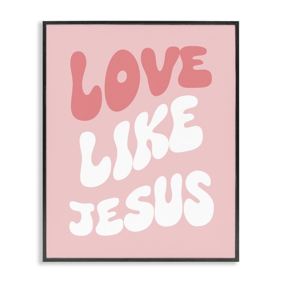 Stupell Industries Contemporary Love Like Jesus Retro Black Framed Giclee Art, 24 x 30, by Lil' Rue