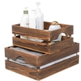 thumbnail image 6 of MyGift 3 Piece Rustic Nesting Wood Storage Crates, Brown, 6 of 7