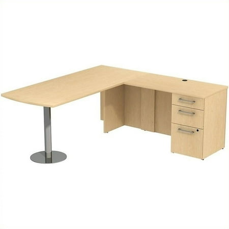 Bush Bbf 300 Series 72 3 Drawer L Shaped Desk In Natural Maple