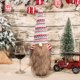 thumbnail image 5 of Ounissouiy Cubierta de botella de vino de Navidad sin rostro anciano tejido manga rayas sombrero Navidad Toppers hogar comedor fiesta boda Kits de decoración para fiestas Gris rojo, 5 of 6