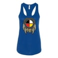 thumbnail image 2 of Wild Bobby, Medicine Wheel Dreamcatcher Native American Pop Culture Ladies Racerback Tank Top, Royal, Large, 2 of 3