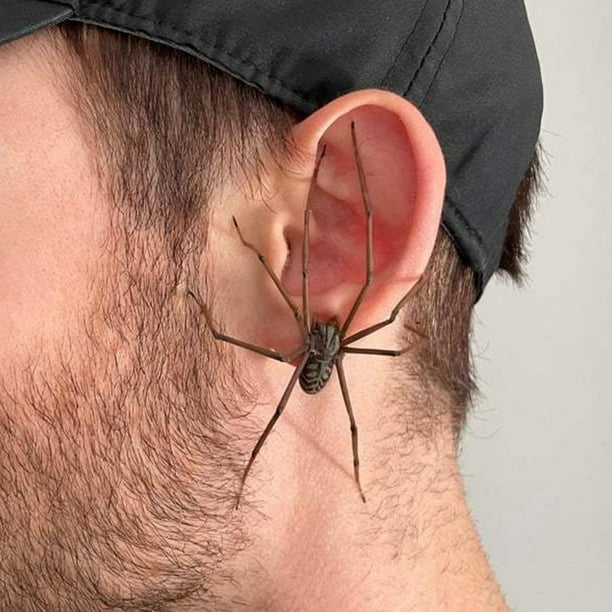 Pendientes realistas para hombres Día de los Inocentes Joyería divertida Araña Favores de fiesta Pendientes góticos divertidos para mujeres y niñas