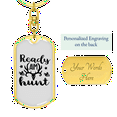 thumbnail image 3 of Ready Aim Hunt Stainless Steel or 18k Gold Premium Swivel Dog Tag Keychain, 3 of 10