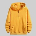 thumbnail image 2 of Txeol Men Quarter-Zip Pullover Hoodie Sweatshirt - Lightweight Fleece Lined Long Sleeve Hoodies with Pocket,Yellow,XXXL, 2 of 8