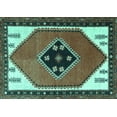 thumbnail image 1 of Ahgly Company Machine Washable Indoor Rectangle Persian Turquoise Blue Traditional Area Rugs, 3' x 5', 1 of 4