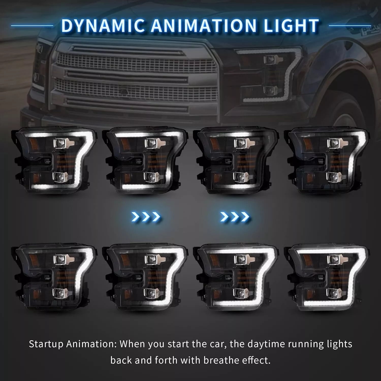 VLAND LED Headlights with White DRL for 2015 2016 2017 Ford F150 F-150 XLT XL SSV Platinum Limited Lariat King Ranch