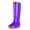 Purple, variant on Women's Knee High Waterproof Rain Boots, Thick Non-Slip Sole Mid Heel Tall Rubber rain boots, Tall Rain Boots for Outdoor Garden Blue 6