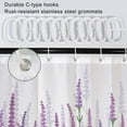 thumbnail image 5 of Purple Shower Curtain, Lavender Shower Curtain for Bathroom Waterproof Fabric Spring Plant Leaves with Floral Shower Curtain Set with Hooks, 72x72 Inch, 5 of 6