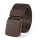 thumbnail image 1 of Xiao Hua Cinturón de lona para hombre, hebilla de plástico sin metal, apto para trabajo y deporte, marrón, 1 pieza, 1 of 4