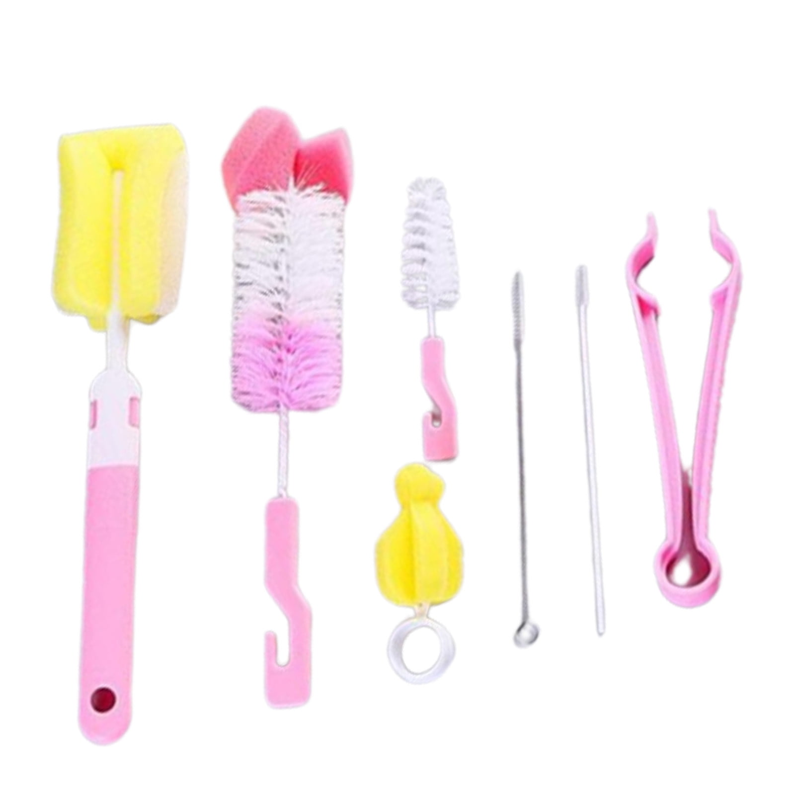 KQJQS Bottle Brush Set, 7Pcs Baby Bottle Brush Cleaner Kit With Nipple Brush & Straw Cleaner
