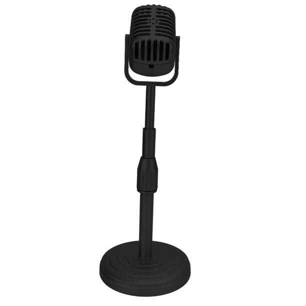 Fockety Vintage Fake Microphone with Stand, Lightweight Microphone Portable Retro Retro Retro Classic Style for Party Decoration, Costume, Role Play