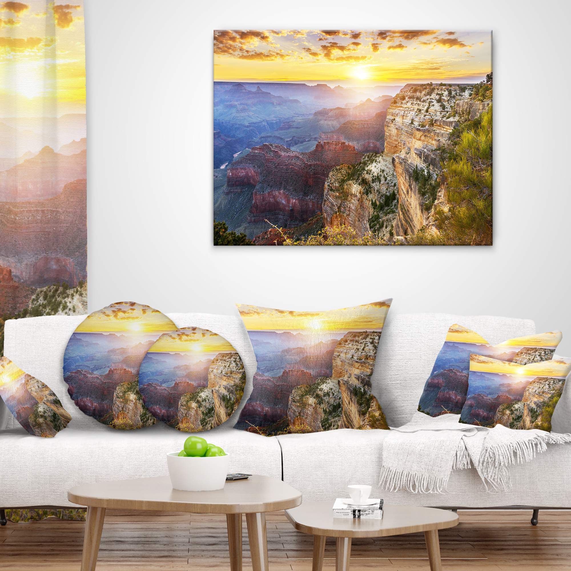 Designart Grand Canyon Landscape - Photography Throw Pillow - 12x20