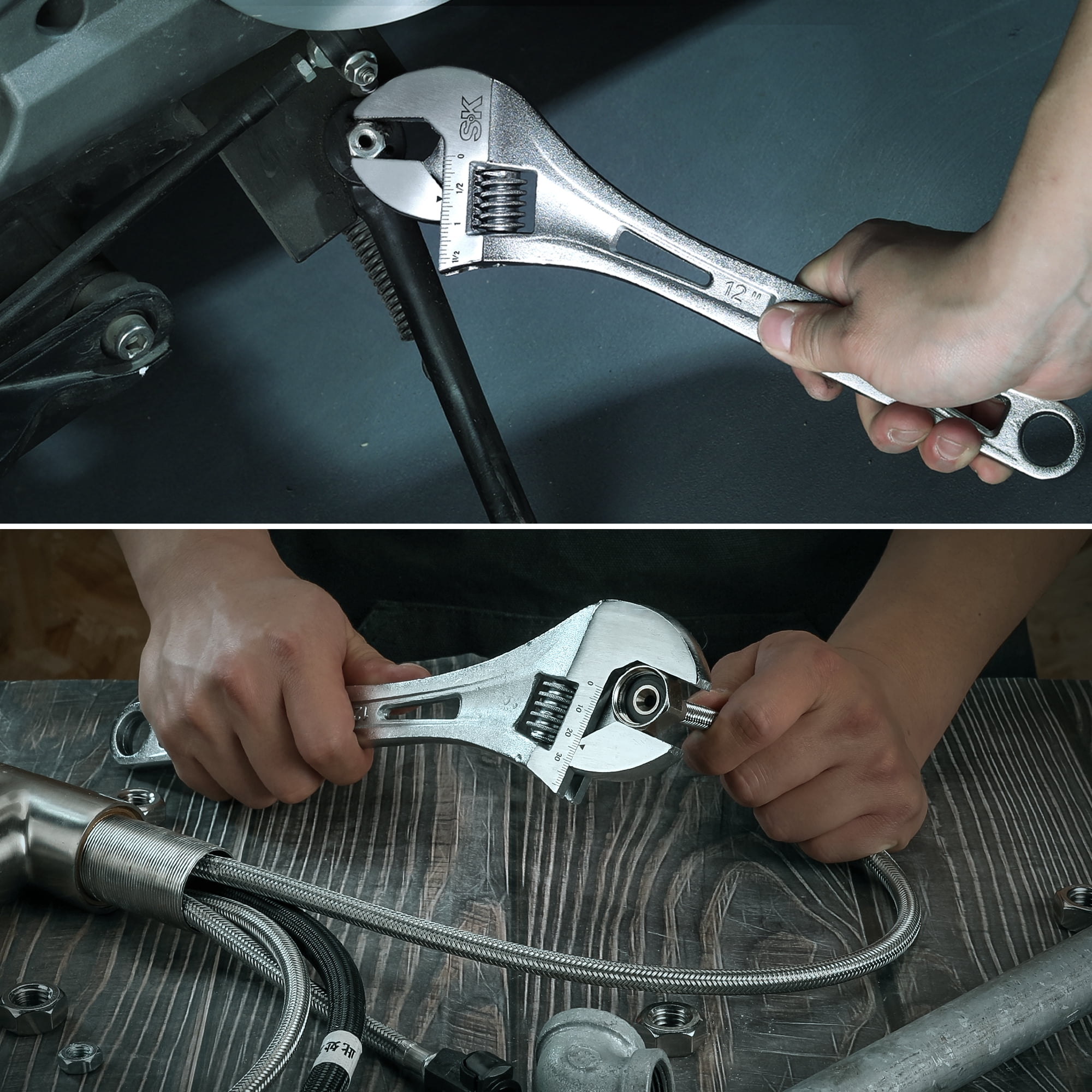 SK Hand Tools SK01218 12" Adjustable Wrench