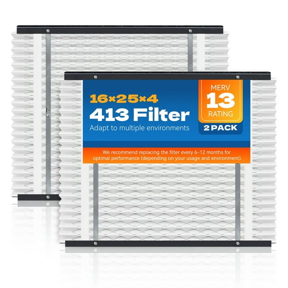 2-Pack 413 Replacement Filter for AprilAire Whole House Air Purifiers, Models 1410, 1610, 2140, 2400, 2410, 2416, 3410, 4400, MERV 13 Air Purifiers, Size:16x25x4
