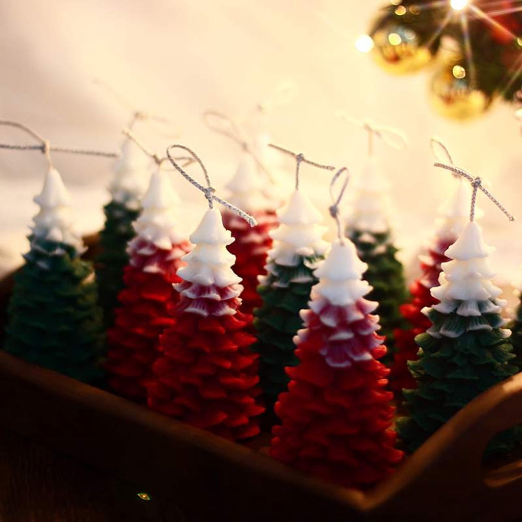 2pcs/set 3D Christmas Tree Silicone Candle Mold Soap Clay Making DIY Cake Decorating Baking Mould Tool