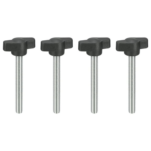 4Pack Metric Carbon Steel Clamping Screw Knob T Shaped Thumb Screws M6 x 50mm