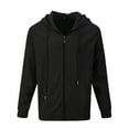 thumbnail image 4 of PNTUTB Men's Solid Color Waffle Pattern Hooded Cardigan Loose Casual Sports Zipper Sweatshirt Jacket, 4 of 6