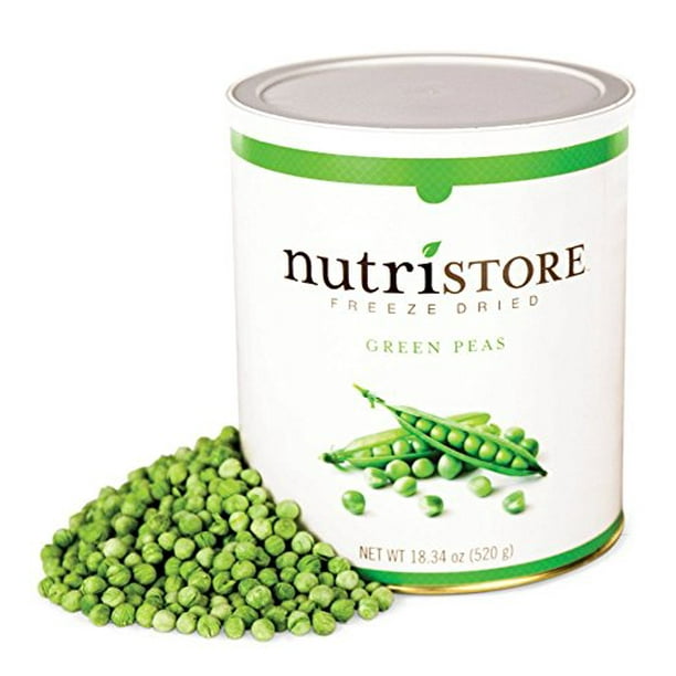 Nutristore Freeze Dried Green Peas 40 Servings 18 OZ 25 Year