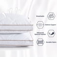 thumbnail image 2 of Peace Nest Set of 2 Premium Soft Goose Feather Down Bed Pillow with Gusset - White Standard, 2 of 5