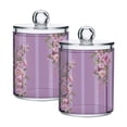 thumbnail image 2 of Lilac Stripes with Blossom Flowers Translucent Plastic Cans Storage Canisters with Lid Set of 4, 2 of 7