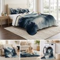 thumbnail image 6 of Quilts King Size Bedding Set, Blue Black Foggy Forest Lightweight Quilted Comforter, Abstract Art Mountain Soft Reversible Bedspread Coverlet with Pillow Covers for All Season, 96" x 106", 6 of 9