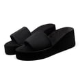 thumbnail image 2 of Slippers for Women,Ladies Shoes Summer Fashion Beach Sandals Nesh Elastic Band Wedge Sandals,Womens Slippers,Black,7, 2 of 4