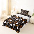 thumbnail image 5 of Manfei Spooky Halloween Theme Twin Sheets,Kawaii Ghost Bedding,Black,3 Pieces,1 Fitted Sheet and 1 Pillowcase, 5 of 6