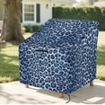 thumbnail image 6 of Renewold Patio Outdoor Chair Covers Waterproof Stacking Seat Cover Funiture Covering for Lawn Lounge Seat, Swivel, Rocking Chairs, 29"W x 33"D x 36"H, Blue Leopard Print, 6 of 7