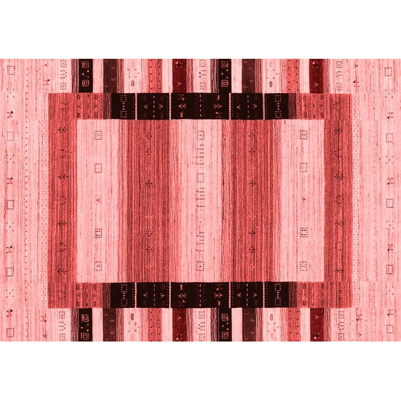 Ahgly Company Indoor Rectangle Solid Red Modern Area Rugs, 5' x 7'