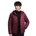 thumbnail image 2 of JTieacloth Warm Winter Coats Large Men's Solid Color Hooded Jacket Men's Slim Fit Warm Jacket Red, 2 of 5