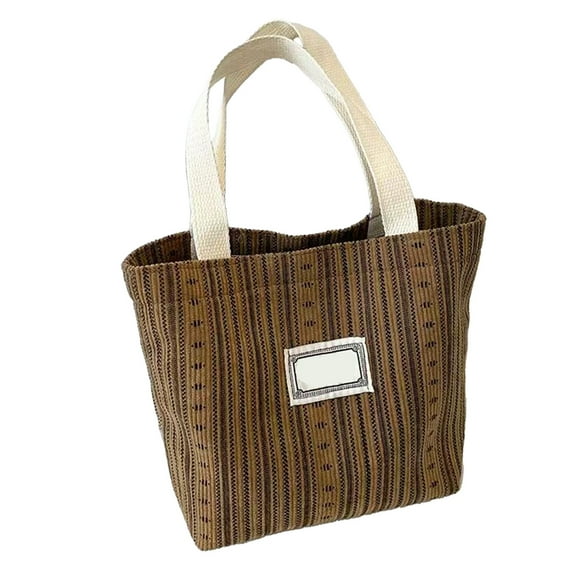 Women's Canvas Bags Shoulder tote Handbag for Commuters and Students, Multi-Functional Striped Design, Lightweight and Durable Fabric with Reinforced Stitching