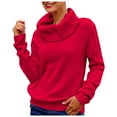 thumbnail image 2 of IMENGL Chandail Tricoté à Manches Longues Col Roulé Ample, Rouge TG, Taille m-3TG, 2 of 7