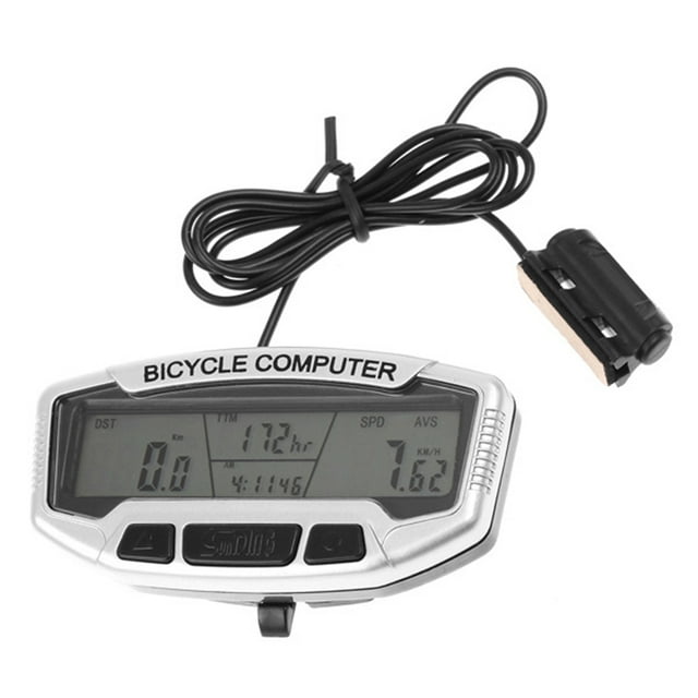 Waterproof Bike Digital LCD Computer Speedometer Velometer Auto Backlight 27 Functions Black