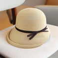 thumbnail image 2 of CoCopeaunts Sunshade Straw Bucket Hat for Women Summer Retro Foldable Basin Cap Literary Fisherman Hat Casual Sun Cap Bow Belt, 2 of 8