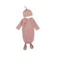 thumbnail image 2 of SUNSIOM Baby Ribbed Cloth Sleeping Bag, Solid Color Open Front Bunting with Cap, 2 of 6