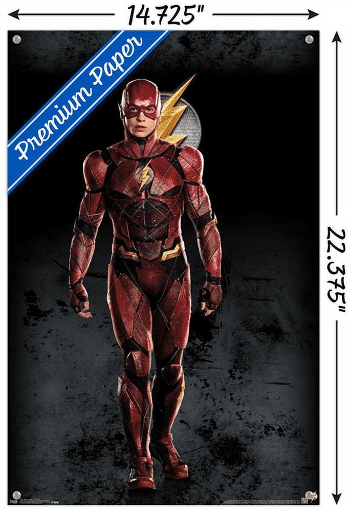 DC Comics Movie - Justice League - The Flash Wall Poster with Push Pins, 14.725" x 22.375"