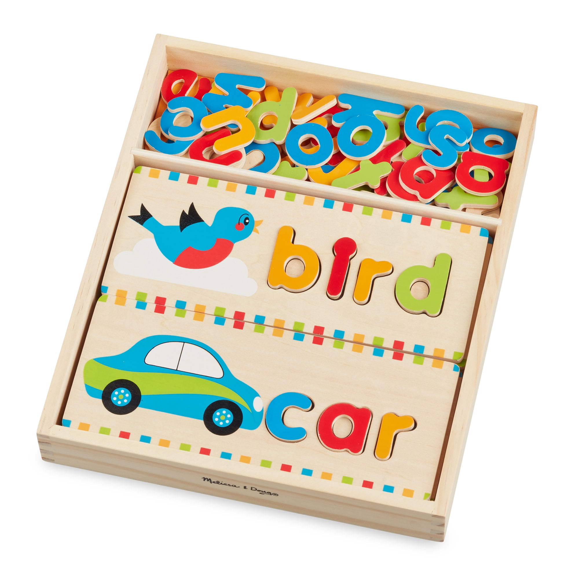 Melissa & Doug First Words Wooden Spelling Boards Letter Matching Activity (69 Pieces)